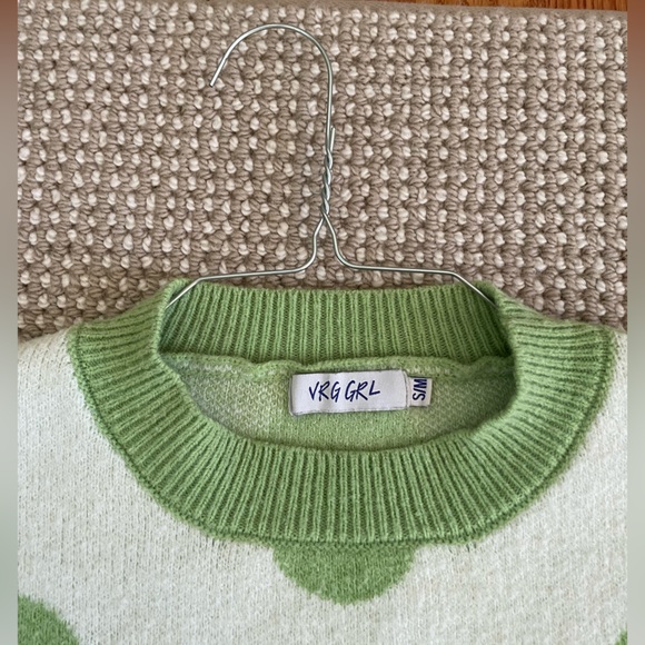 EUC Verge Girl Sweater - Green, White, Pattern, Statement - Picture 7 of 9